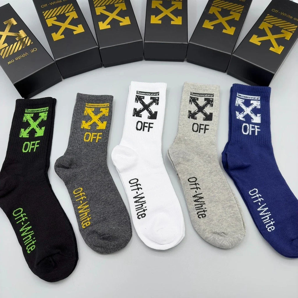 gift socks off white socks authentic 5pcs box